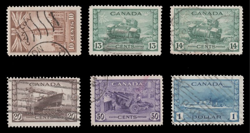 CANADA STAMP YEAR SET  1942 - 43. SCOTT # 249 - 267. USED. # 1