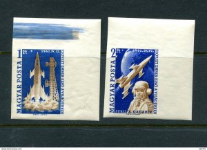 Hungary 1961 Mi 1753-4B MNH Imperf Space Rockets Gagarin CV 90 euro 14622