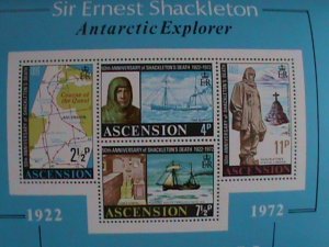 1972-ASCENSION-ANTARCTIC EXPLORED SIR ERNEST SHACKLETON MNH MINIATURE SHEET,