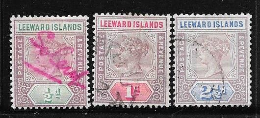 Leeward Islands #1-3 Queen Victoria (U) CV $1.95