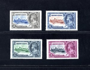 British Guiana, Scott #223-226  VF, Mint Unused,  CV $22.35 .....0850130