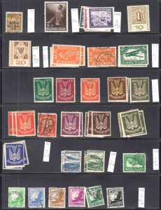 GERMANY 2 STOCK PAGES COLLECTION LOT IDENTIFIED AIRMAIL OFFICIALS SEMI POSTAL