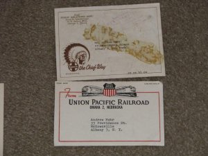 2 RAILROAD LABELS, SANTA FE-THE CHIEF WAY & UNION PACIFIC RAILROAD