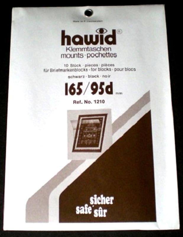 Hawid Stamp Mount Size 165/95d mm - BLACK (Pack of 10) (165x95d  165mm)  PRECUT