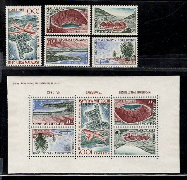 MALAGASY SC# 328-31+C70-70a FVF/MLH