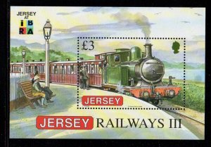 Jersey Sc 1379b 2009 £ 3 Steam Engine stamp sheet NH IBRA