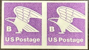 1820a “B”  & Eagle 18 c IMPERF COIL PAIR ERROR MNH 1981