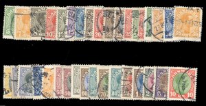 Denmark 97-131, $247, 1913-28 King Christian, complete set, used