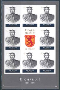GRENADA  KINGS & QUEENS OF ENGLAND RICHARD I   IMPERFORATED SHEET NH