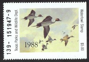 #8, Texas State Duck stamp, SCV $10