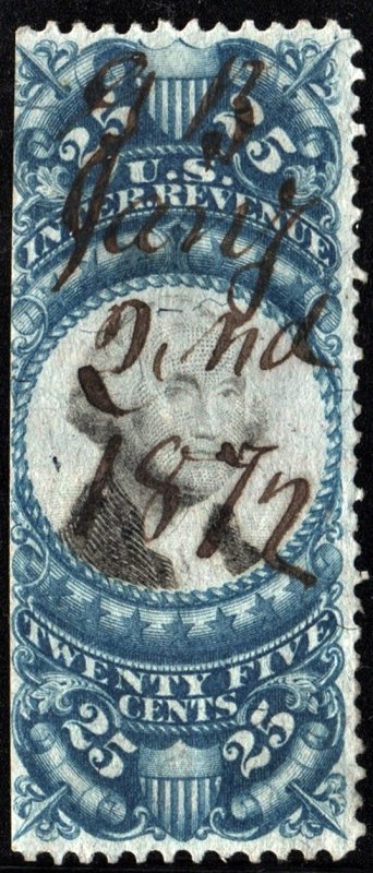 R112 25¢ Second Issue Documentary Stamp (1871) Used