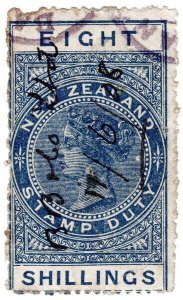 (I.B) New Zealand Revenue : Stamp Duty 8/- (1882)