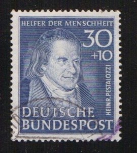 Germany  #B323  used  1951 portraits  30pf  Pestalozzi