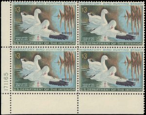 United States #RW37, Complete Set, Plate Block of 4, 1970, Birds, Never Hinged