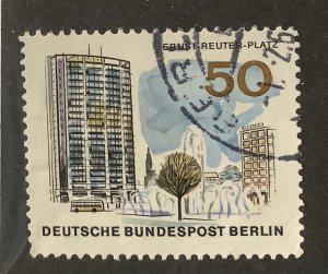 Germany, Berlin 1965 Scott 9N228 used - 50pf, New Berlin,  Ernst Reuter square