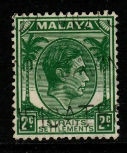 MALAYA STRAITS SETTLEMENTS SG293 1938 2c GREEN DIE II USED