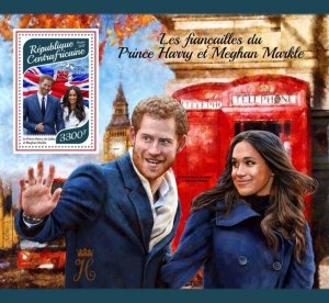 2017 Centrafrique - Prince Harry And Meghan Markle. Michel: 7544 / Bl.1709