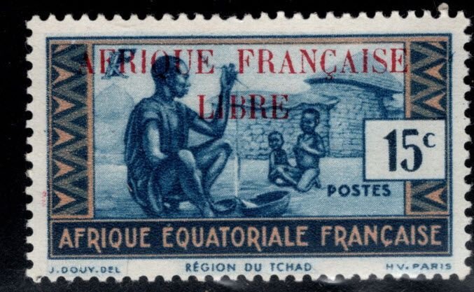French Equatorial Africa Scott 86 MH* 1941 LIBRE Overprint stamp