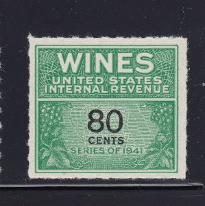 RE142 XF Wine revenue stamp unused with nice color cv $ 350 ! see pic !