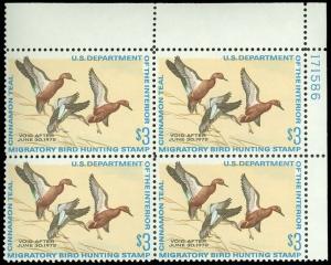 US SCOTT #RW38 MINT-VF/XF-NH PB/4 MIGRATORY BIRD / DUCK HUNTING STAMPS! (dk-gp2)