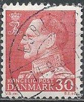 Denmark 385 (used, Esbjerg postmark) 30ø King Frederik IX, rose red (1963)