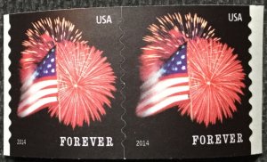 US #4854 MNH Coil Pair (.49) Fort McHenry Flag/Fireworks SCV $2.00