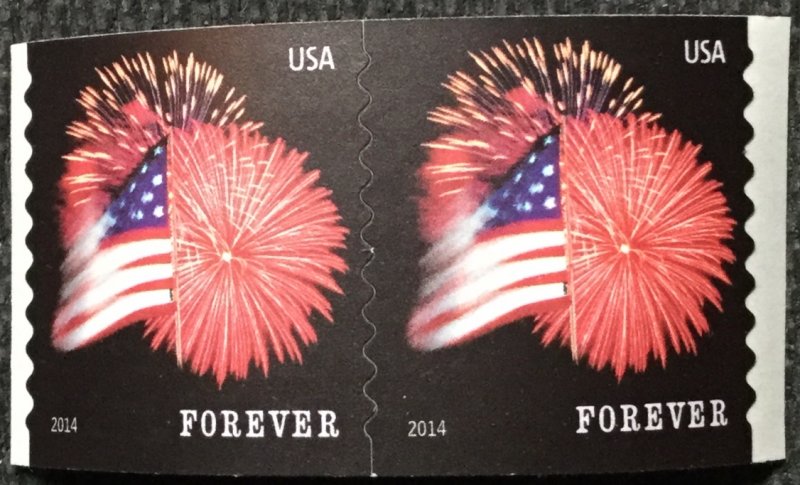 US #4854 MNH Coil Pair (.49) Fort McHenry Flag/Fireworks SCV $2.00