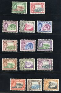 DOMINICA 1938/47 KING GEORGE VI SCOTT #97/110, SG #99/108a  MINT NH