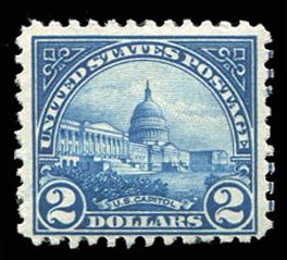United States, 1910-30 #572 Cat$125, 1923 $2 deep blue, never hinged