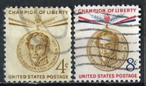 USA; 1958: Sc. # 1110-1111: Used Cpl. Set