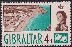 Gibraltar 1960 - 62 QE2 4d Catalan Bay Umm SG 165 ( A343 ) 