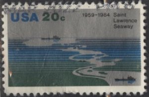 US 2091 (used, 2022 cancel) 20¢ St. Lawrence Seaway (1984)