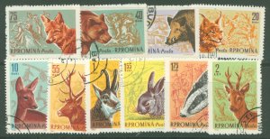 Romania #1425-1434  Single (Complete Set) (Animals) (Fauna)