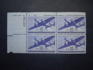 #C27 10c Plate Block #22759 UL MNH OG VF  Better # CV $25 Includes New Mount