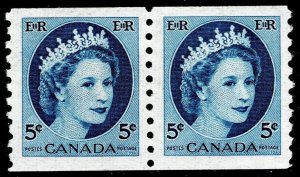 Canada 348 - MNH - coil pair