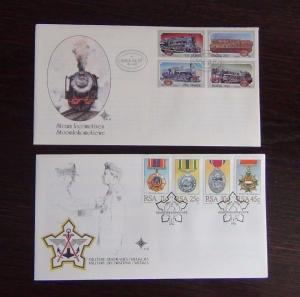 South Africa 1983 1984 FDC x 10 Medals Bridges Minerals Tourism Trains Botha  