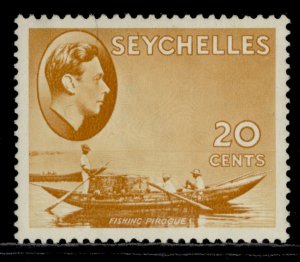 SEYCHELLES GVI SG140a, 20c brown-ochre, M MINT. Cat £29. CHALKY