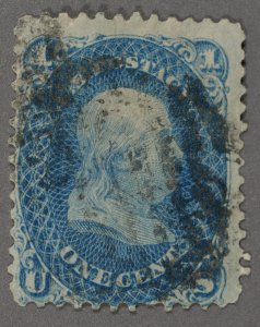 United States #63 VG/Fine Good Blue Color Geometric Cancel Bit of HRM