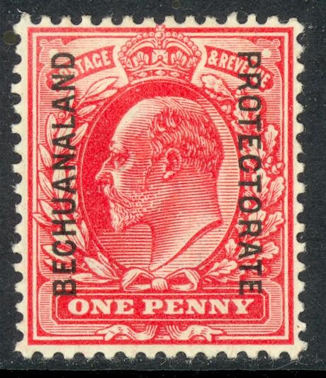 BECHUANALAND 1904-12 KEDVII 1d OVPT on GB Scott No. 77 MH