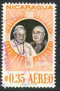 NICARAGUA 1959 35c Pope John XXIII Cardinal Spellman Visit Airmail Sc C431 VFU