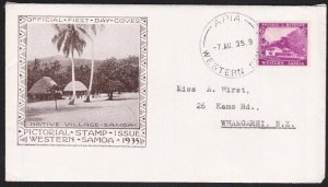 SAMOA 1935 6d FDC ex Apia..................................................B4381