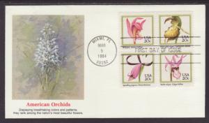 US 2079a Orchids 1984 Fleetwood U/A FDC