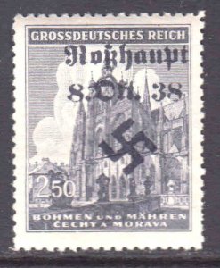 BOHEMIA & MORAVIA 89 1944 LOCAL ROSSHAUPT OVERPRINT OG NH U/M VF SOUND