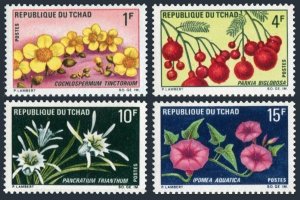 Chad 211-214, MNH. Mi 271-274. Flowers 1969. Cochlospermum tinctorium, Parkia,