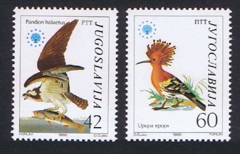 Yugoslavia Birds Nature Protection 2v SG#2202-2203 MI#2100-2101 SC#1728-1729