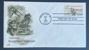 SALUTING WWI VETERANS AUG 26 1985 MILWAUKEE WI ARTCRAFT FIRST DAY COVER (FDC)