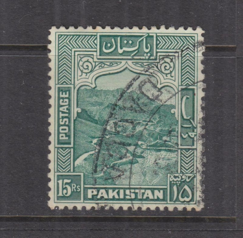 PAKISTAN, 1948 perf. 12, 15r. Blue Green, used.
