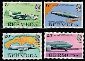 BERMUDA Scott 318-321 MNH** Aviation set Seaplane and Zeppelin etc.