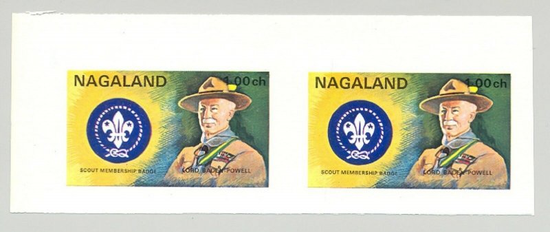 Nagaland (Propaganda) 1971 Scouts 1v Imperf S/S Collective Proof Pair