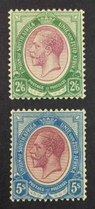 MOMEN: SOUTH AFRICA SG #14-15 1913-24 MINT OG H £175 LOT #64531